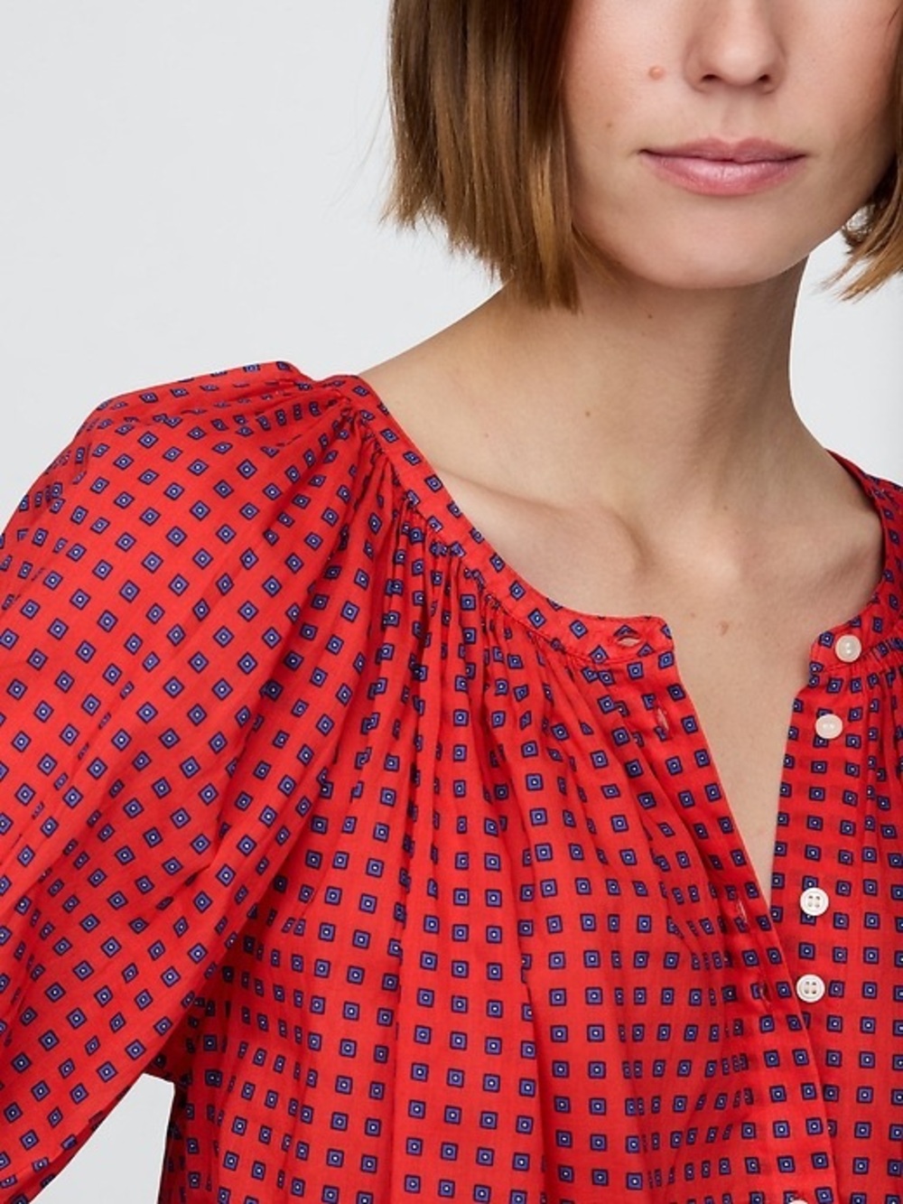 Gap x Doen red print blouse